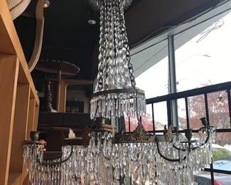 Grand Empire style chandelier that is not wired but for candles.