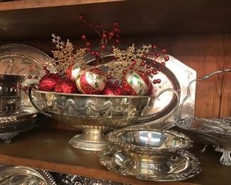Silver plated serving pieces