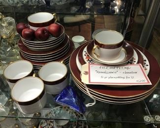 Fitz and Floyd Renaissance -cinnabar color. For 12