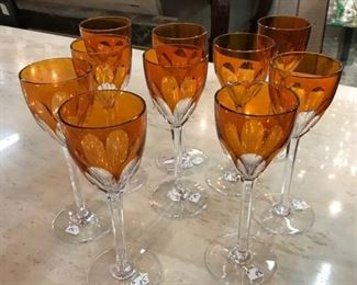 Baccarat  Genova Orange 10 glasses - Rhine Wine Size