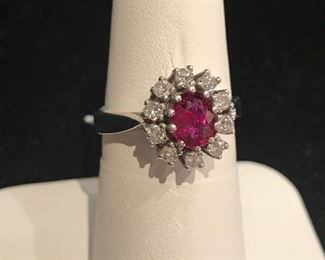 Ruby and diamond ring