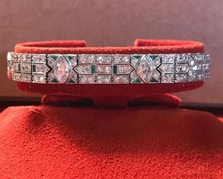 Diamond and emerald bracelet