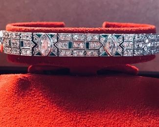 Diamond and emerald bracelet