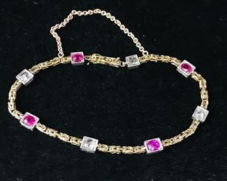 Ruby and diamond bracelet