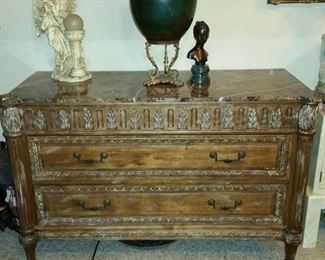 Marble Carved Cut Top Console $350