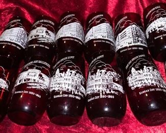 15 kansas city centennial burgundy glass $40