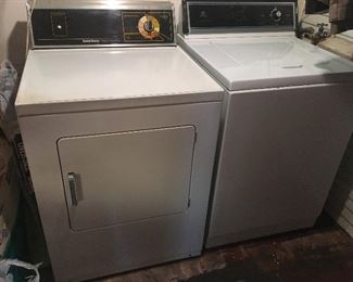 Speed Queen dryer and Maytag washer.