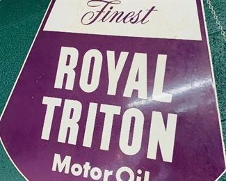 Royal Triton motor oil porcelain sign
