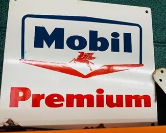 Mobil Pegasus Premium Gas pump plate sign