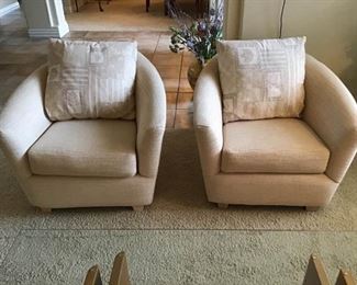 Pair of Modern Style Cushioned Chairs made in the USA