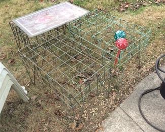 Old vintage metal wire racks