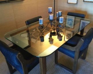 GLASS TOP DINING TABLE