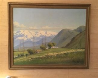 PERUVIAN ARTIST SIGNED OIL PAINTING 