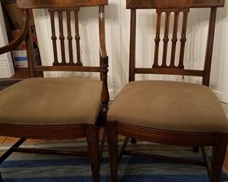 The chairs for the dining set.  String inlaid mahogany veneer.  Nice and solid
