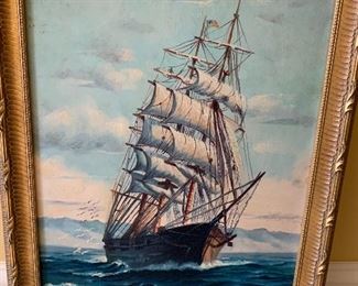vintage ship painting