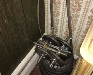 Barbells dumbbells weights