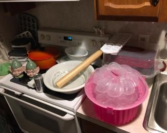 Cupcake carriers, ironstone, etc