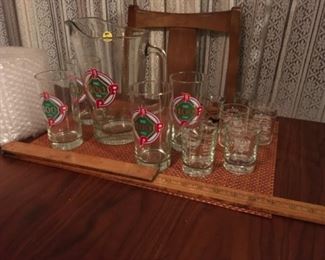 Philadelphia Phillies Pitcher and glasses set, asst mixing glasses