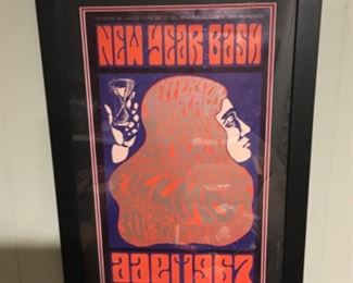 ORIGINAL  Grateful Dead, Jefferson Airplane, Quicksilver Messenger Service New Years Bash Fillmore Poster