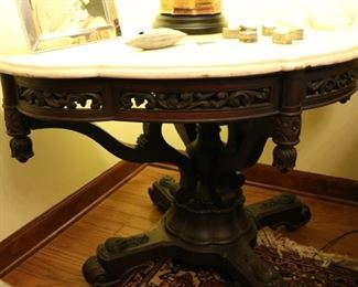 marble top table 48w x 32d x 29 1/2h