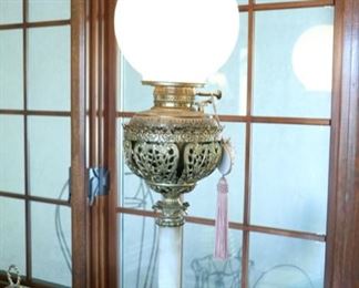 brass and marble lamp