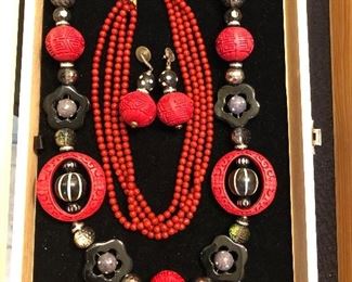 Beaded Necklaces and Earrings