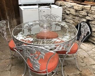 Glass Top Outdoor Dining Table and Chairs