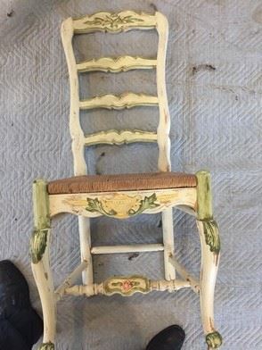Designer Hand Painted & Signed ea. Chair