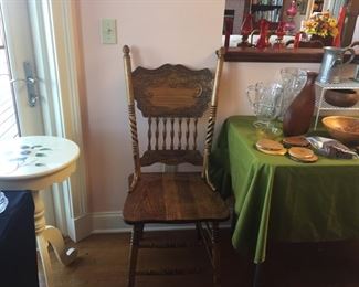 Oak chair details