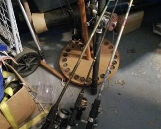 Lots of fishing equipment 