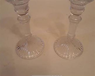 Set of 2 glass candle holders