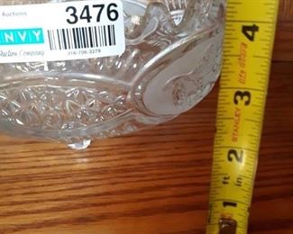 Heavy glass footed bowl