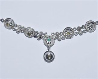 6. Contemporary Silver and Crystal Necklace