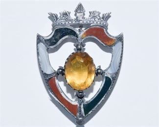 8. Scottish Sterling and Agate Brooch