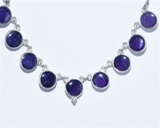 9. Silver and Amethyst Beaded Necklace