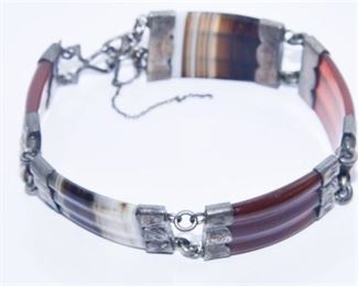 10. Scottish Silver and Agate Bracelet
