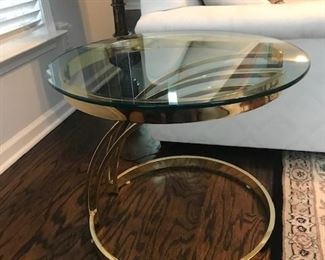 Gold and glass end table