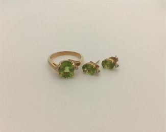  Peridot & Diamond Ring and Earring Set https://ctbids.com/#!/description/share/291639
