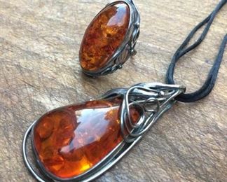Amber & Sterling Pendant and Ring
  https://ctbids.com/#!/description/share/291676