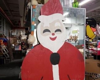 Vintage Custom Extra tall painted plywood Santa