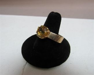 14kt Gold Topaz Oval Scarf Ring