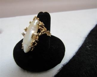 14kt Gold Baroque Pearl Custom Ring