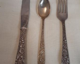 4 sterling silver relish and dinner forks