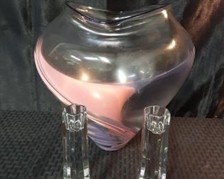 Tiffany Candleholders and vase