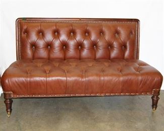 Leather Tufted Bench by Ralph Lauren