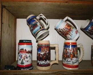 Large Collection of Assorted Budweiser Steins