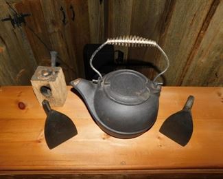 Sad Irons/Cast Iron Kettle