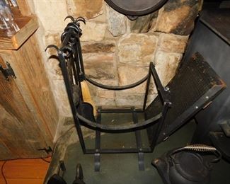 Fireplace Set/Log Holder Combo