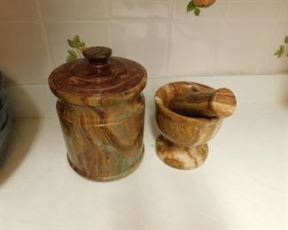 Alabaster Mortar and Pestil