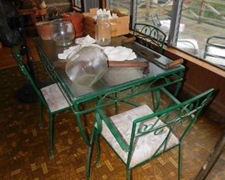 Metal and Glass Outdoor Set